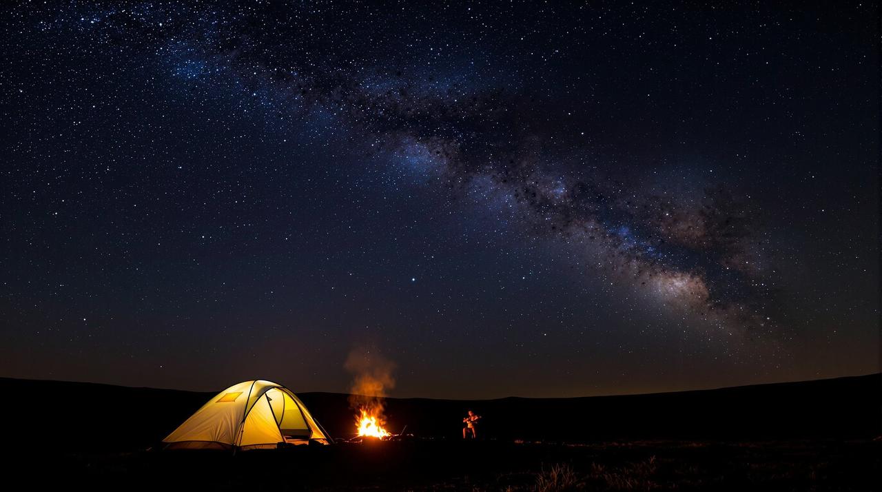 啪啪短视频-用户投稿：户外露营星空延时摄影